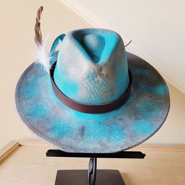 CUSTOM Hand-Painted Cowgirl Western Boho Hat & Band (A21)