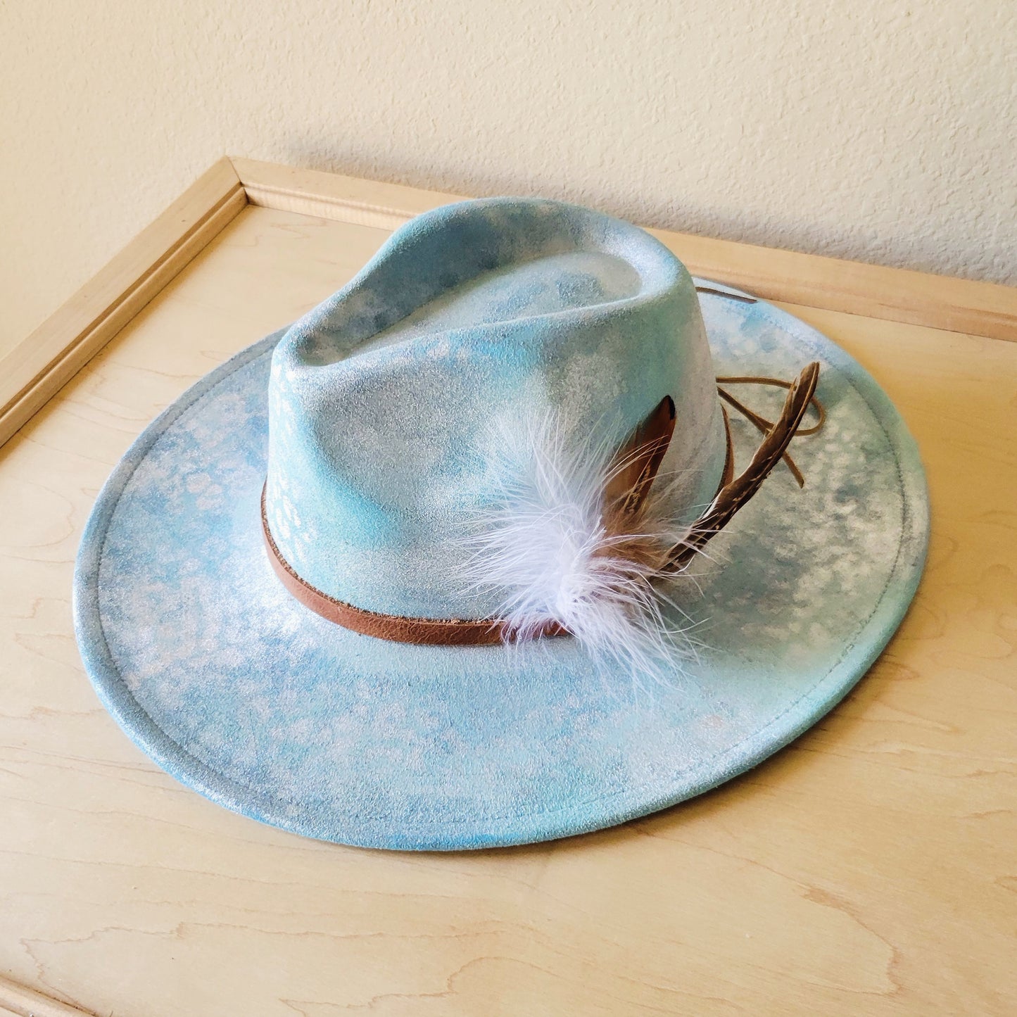 CUSTOM Hand-Painted Cowgirl Western Boho Hat & Band (A18)