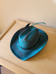 CUSTOM Hand-Painted Cowgirl Western Boho Hat & Band (A22)