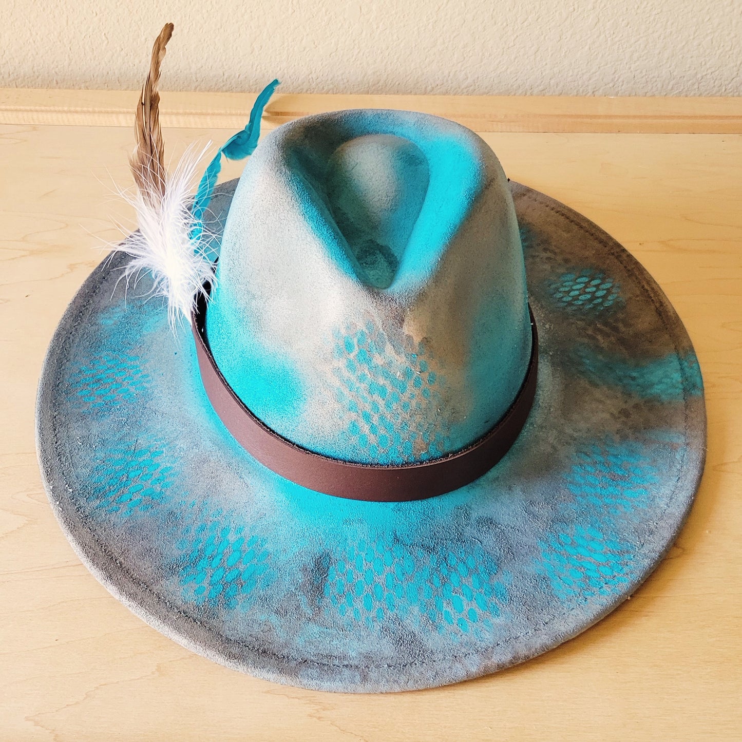 CUSTOM Hand-Painted Cowgirl Western Boho Hat & Band (A21)