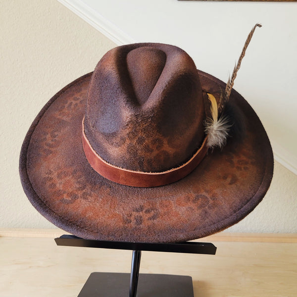 CUSTOM Hand-Painted Cowgirl Western Boho Hat & Band (A35)