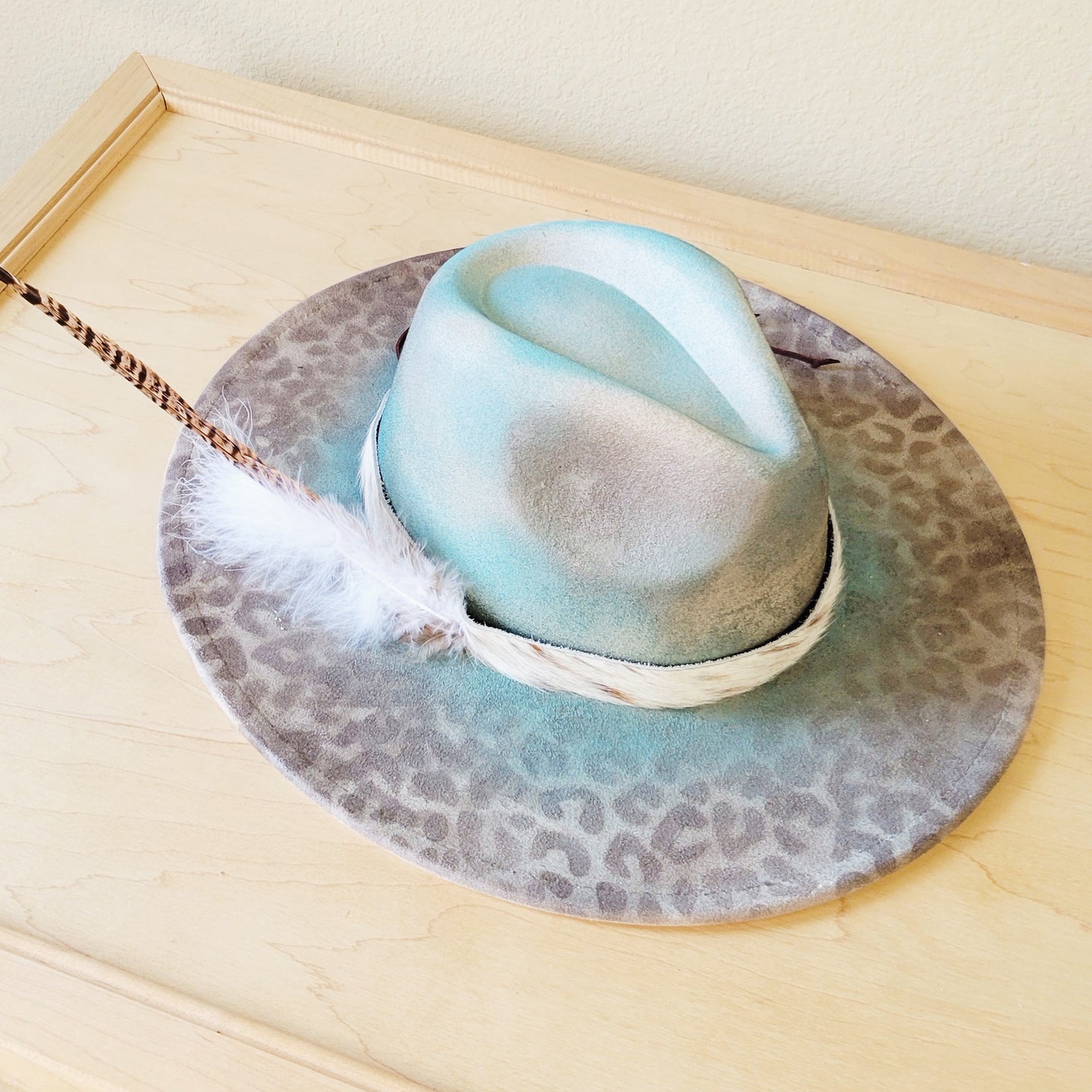 CUSTOM Hand-Painted Cowgirl Western Boho Hat & Band (A55)