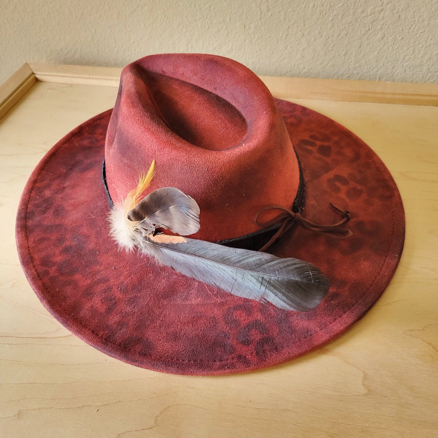 CUSTOM Hand-Painted Cowgirl Western Boho Hat & Band (A34)