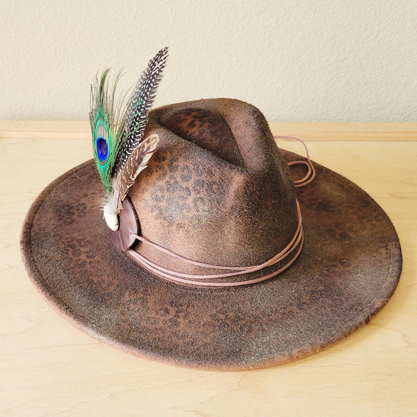 CUSTOM Hand-Painted Cowgirl Western Boho Hat & Band (A40)