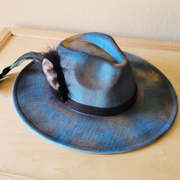 CUSTOM Hand-Painted Cowgirl Western Boho Hat & Band (A17)