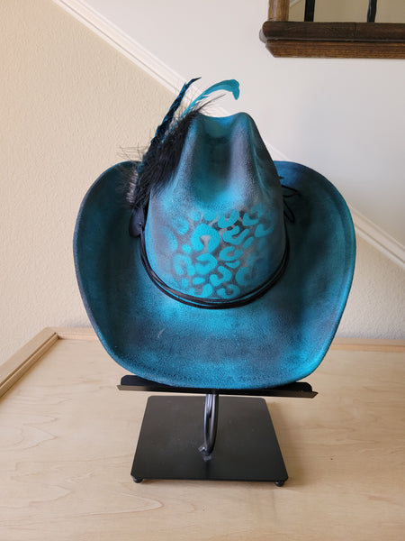 CUSTOM Hand-Painted Cowgirl Western Boho Hat & Band (A22)