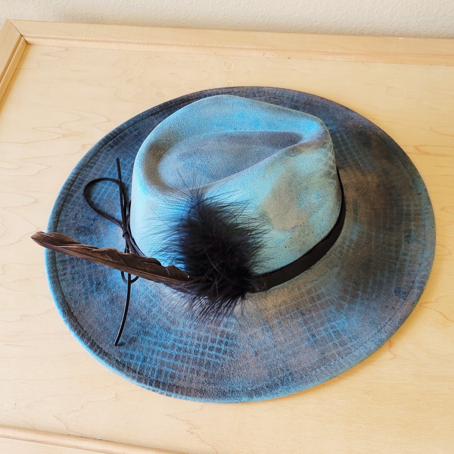 CUSTOM Hand-Painted Cowgirl Western Boho Hat & Band (A56)