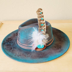 CUSTOM Hand-Painted Cowgirl Western Boho Hat & Band (A44)