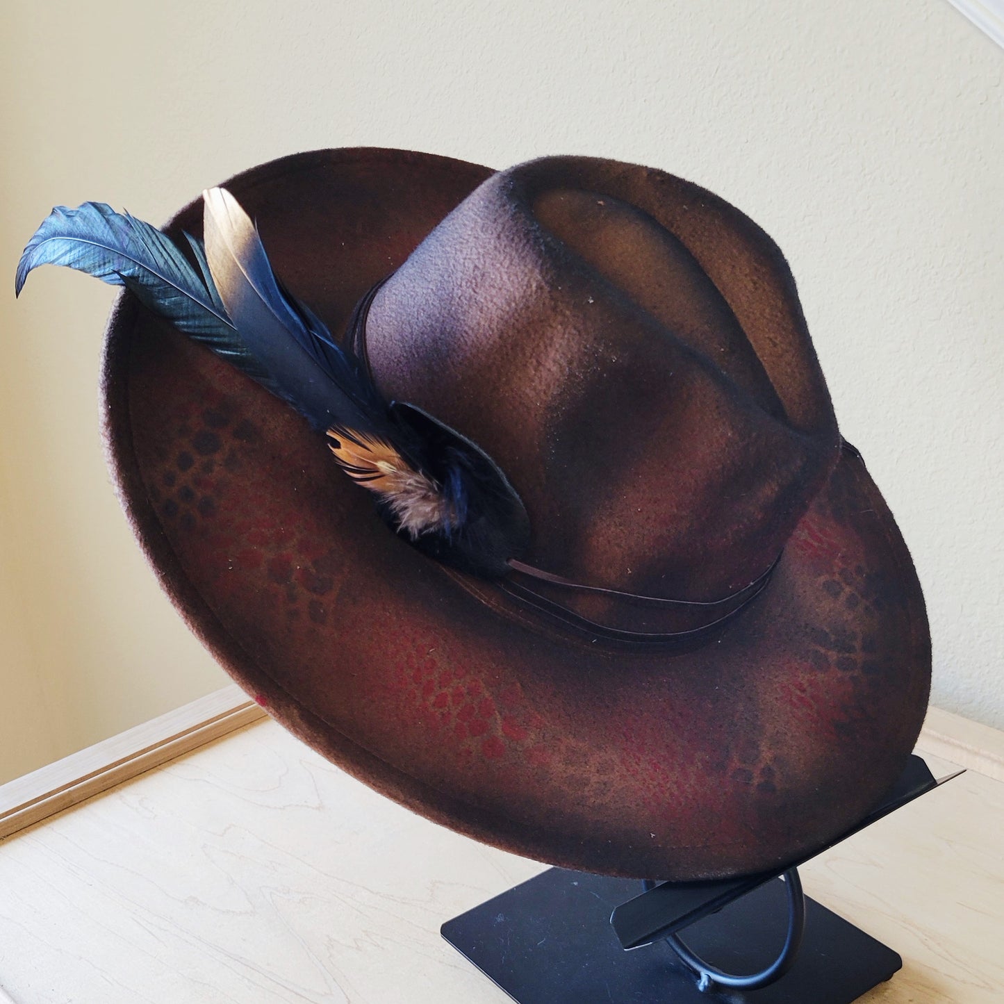 CUSTOM Hand-Painted Cowgirl Western Boho Hat & Band (A50)