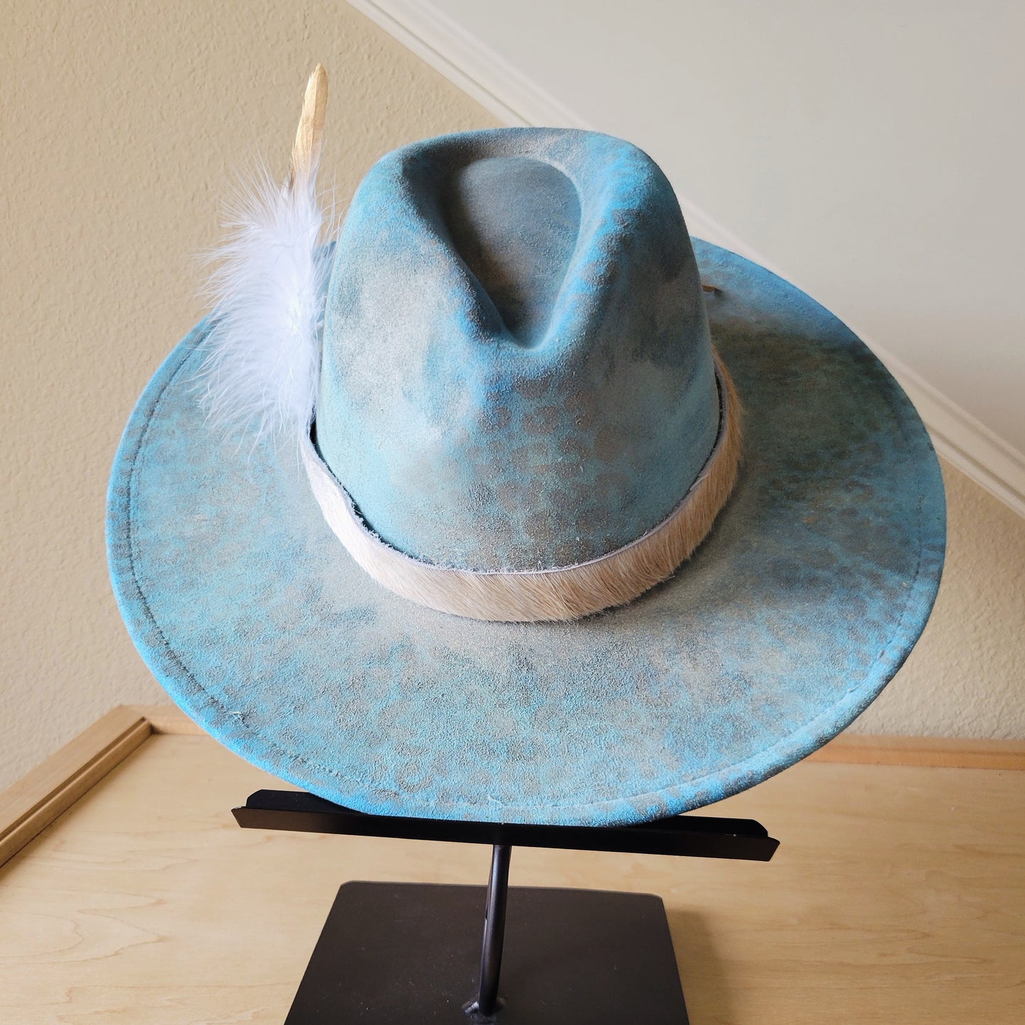 CUSTOM Hand-Painted Cowgirl Western Boho Hat & Band (A33)