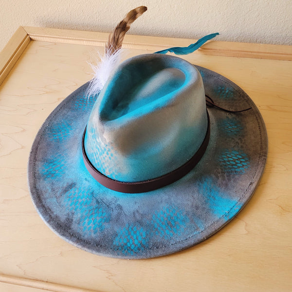 CUSTOM Hand-Painted Cowgirl Western Boho Hat & Band (A21)