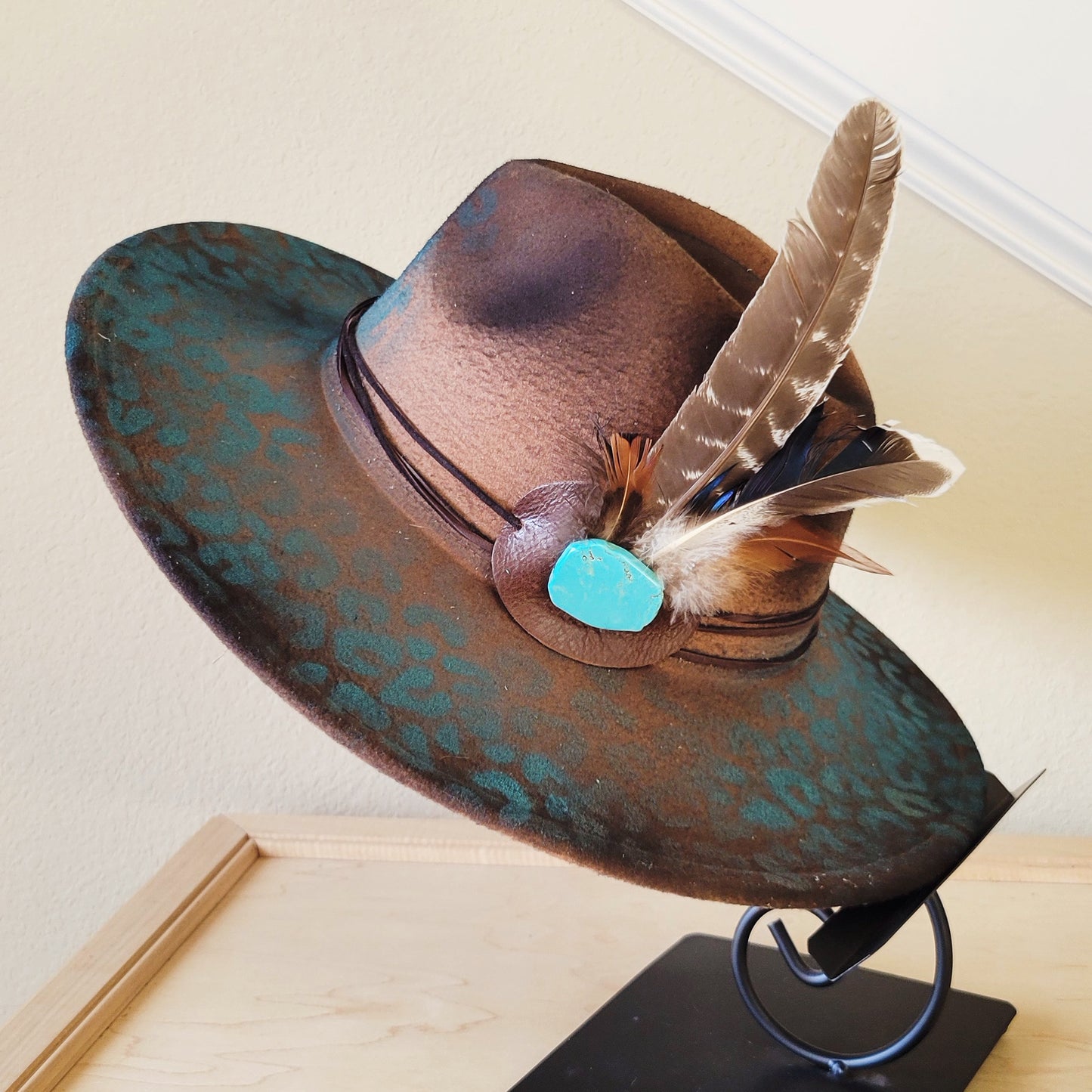 CUSTOM Hand-Painted Cowgirl Western Boho Hat & Band (A53)