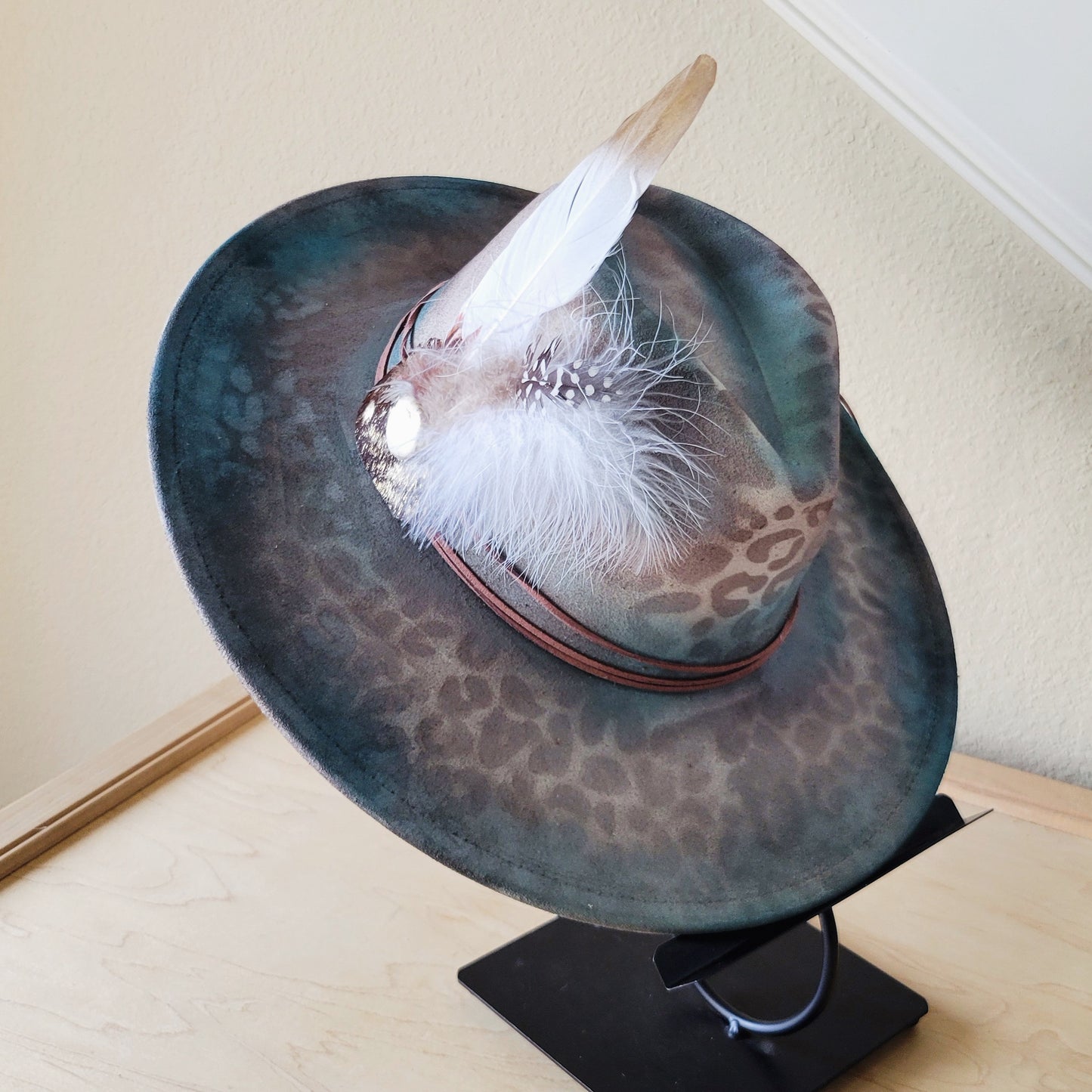 CUSTOM Hand-Painted Cowgirl Western Boho Hat & Band (A30)