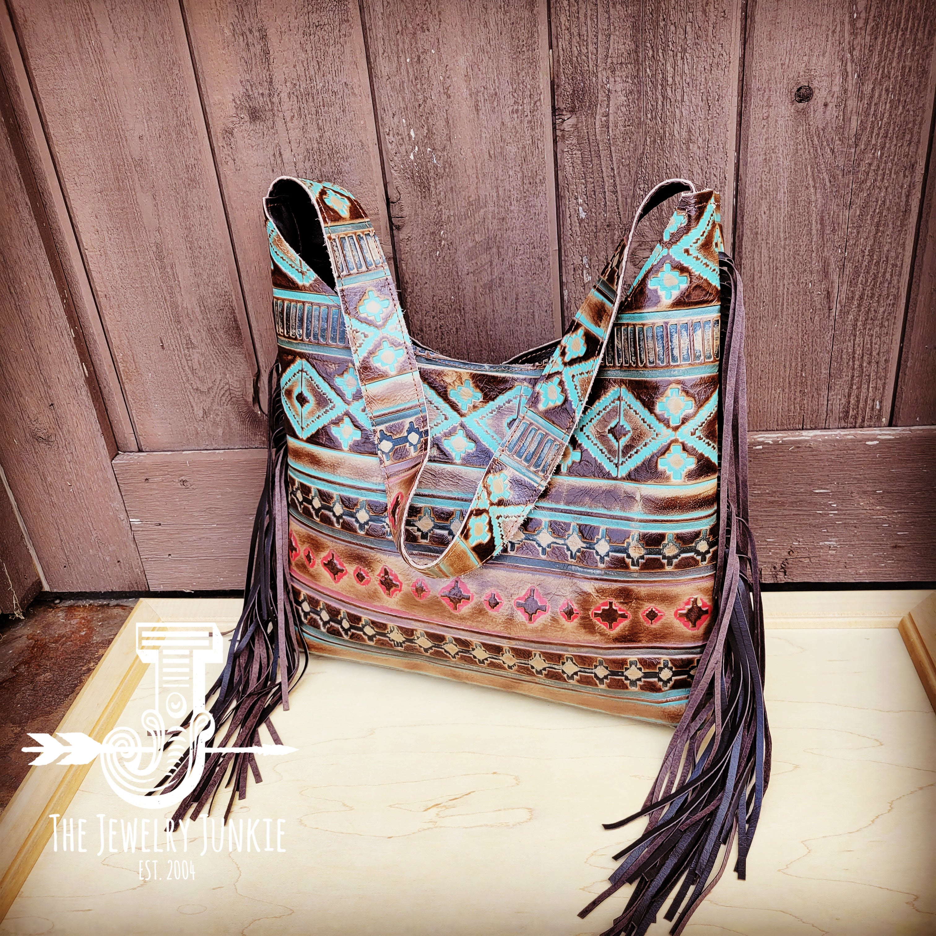 Navajo Embossed Leather Handbag - Buy This Boho Purse| Jewelry