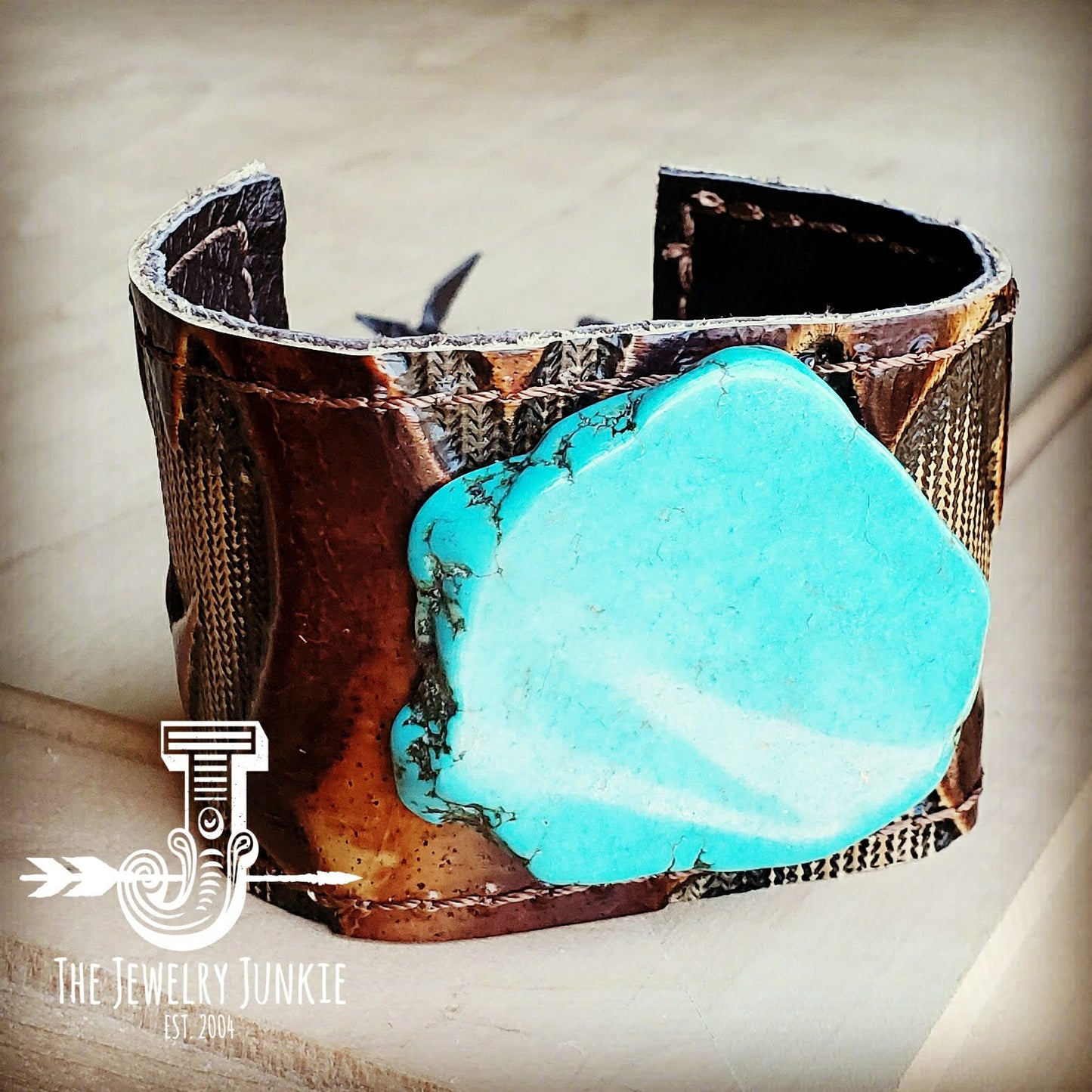 Leather Cuff with Adjustable Leather Tie - 754105045168
