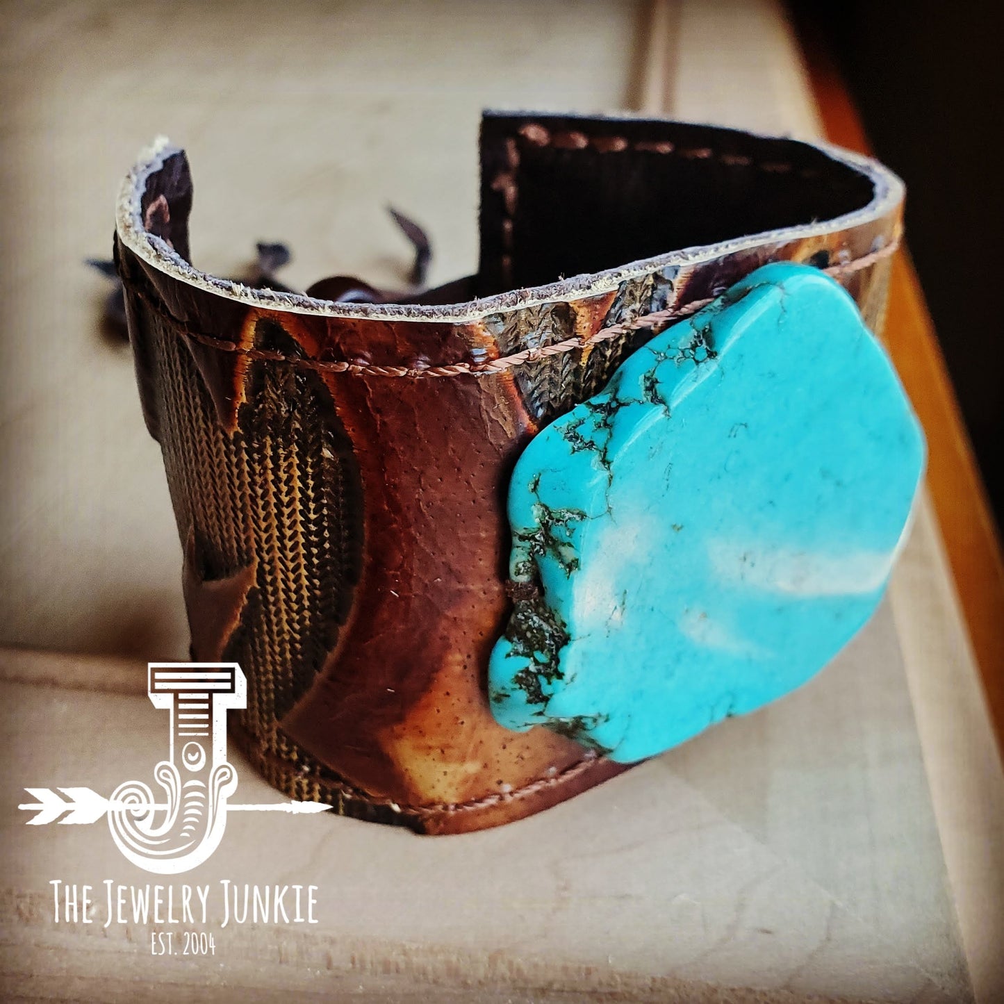 Leather Cuff with Adjustable Leather Tie - 754105045168