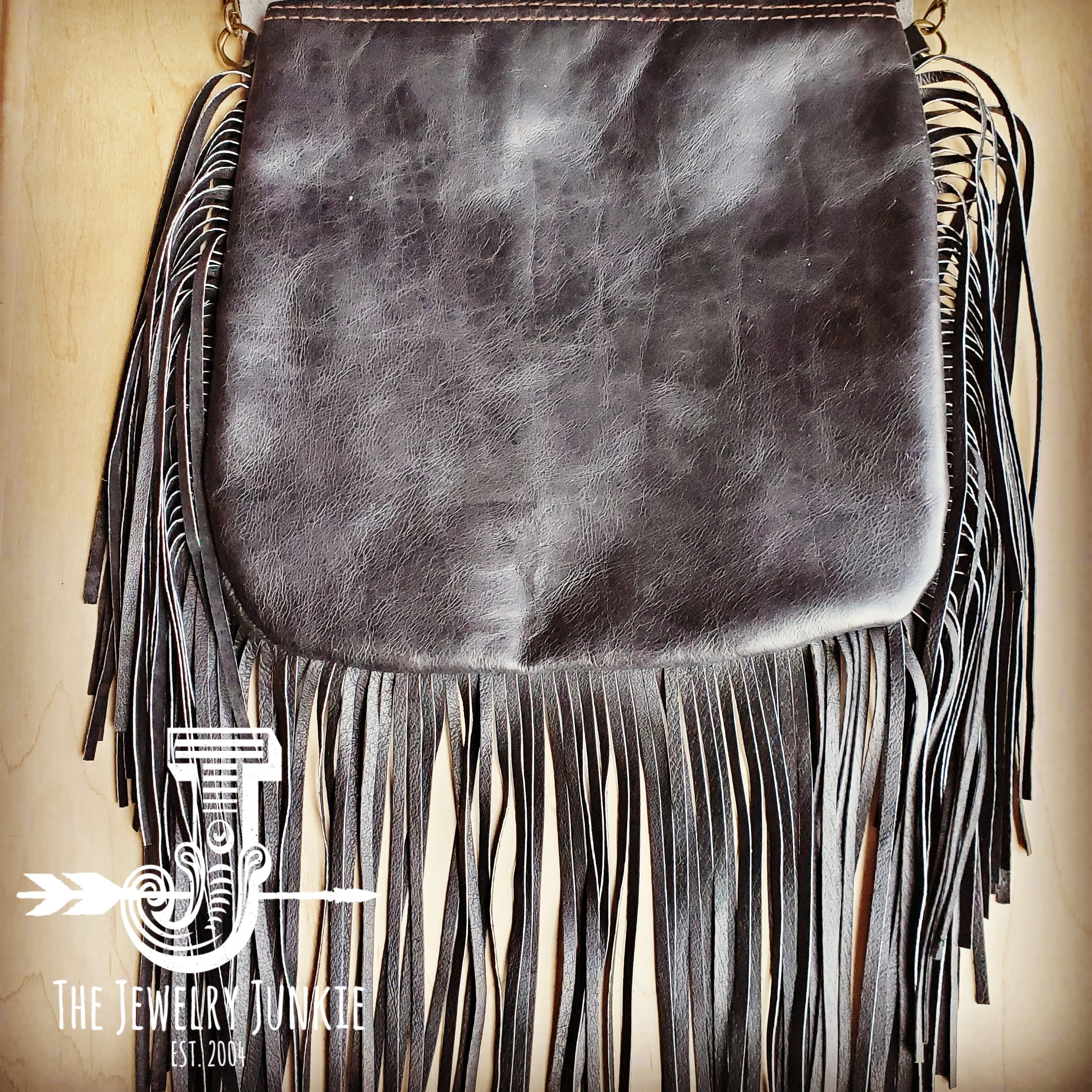 V Flap Fringe Crossbody Purse