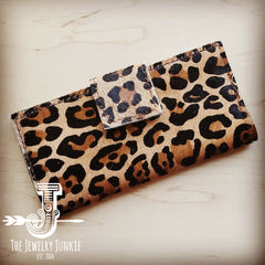 Leopard print hide and leather wallet #L03 - Chase & Hide Pty Ltd